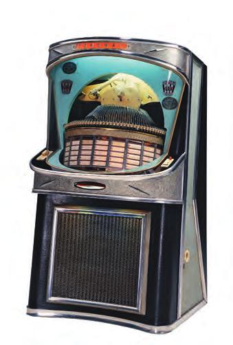 108 Branche Panoramic 200 Tonomat-Automaten, Neu-Isenburg, Deutschland, 1959 Im Zuge der amerikanischen Besatzung nach dem Zweiten Weltkrieg wird die Jukebox in Deutschland bekannt.