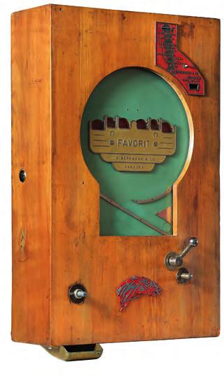 82 Branche Favorit Th. Bergmann & Co., Hamburg-Altona, Deutschland, 1949 Der Favorit gilt als einer der ersten Nachkriegsspielautomaten.