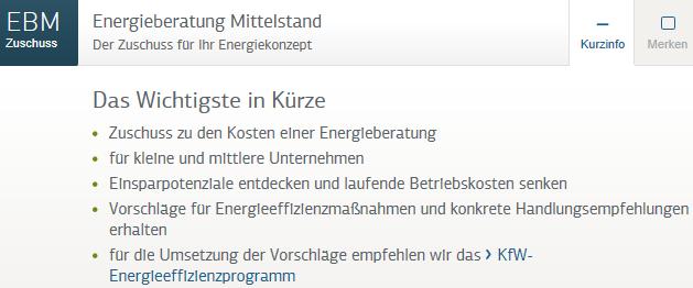 Kernprodukte der KfW für Effizienzmaßnahmen ACHTUNG: Trägerwechsel zum