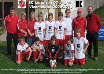 Die D7-Jugend 2009 / 2010 (Vizemeister) stehend von links: Trainer: Robert Eisenhut, Bettina Weigl, Irene Buitan, Kauffmann Cornelius, Max Schmeidl, Florian Berzl,