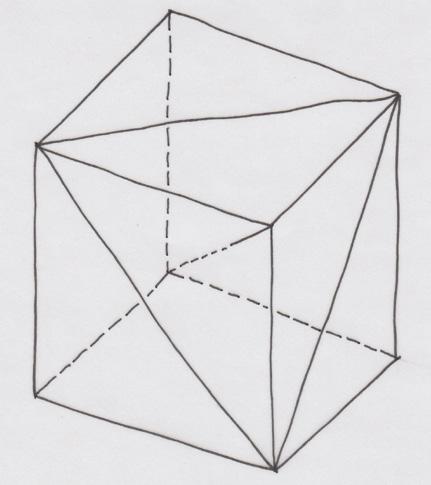 6: Regelmäßige Pyramide aus drei Hauptrichtungen gelmäßigen sechsseitigen Pyramide (Abb. 6) müssen diese nicht einmal paarweise orthogonal sein.