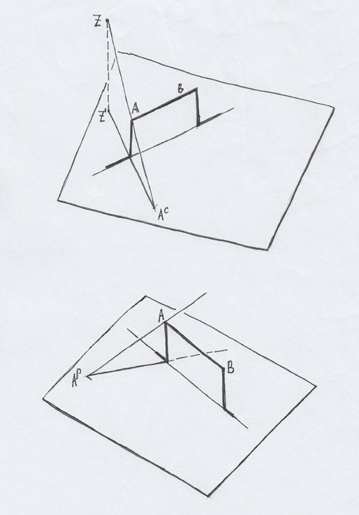 Aufgabe 4: Nach der Ergänzung zu einem Quadrat und Eintragen der Diagonalen werden die halben Diagonalstrecken des Quadrates auf deren Seiten von jedem Eckpunkt aus abgetragen.