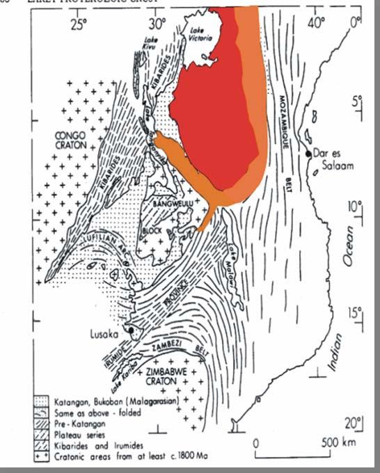 Altproterozoische Orogen-Gürtel im Südlichen Ostafrika Tansania- Kraton Der Usagaran-