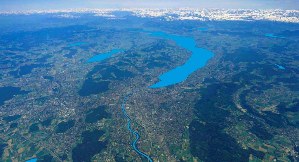 Wasserwerke: Kapazität 500`000 m3/d Quellwasserwerk Sihlbrugg