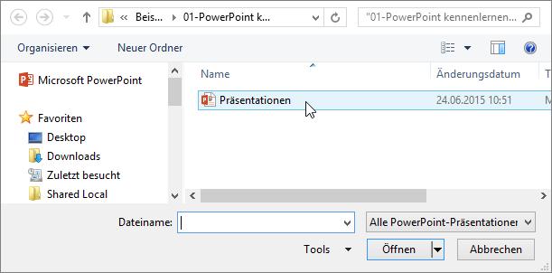 1 PowerPoint kennenlernen 4 Datei Präsentationen.