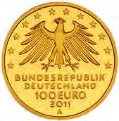 Weltkulturerbe Goslar Gold 28 mm 100 Euro 2008 D F G J