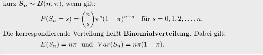 7.3 Spezielle eindimensionale Verteilungen Bernoulli-Verteilung als Spezialfall