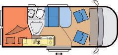 Schlafplätze 4 / 2 Länge 6,36 m Kastenwagen mit Einzelbetten