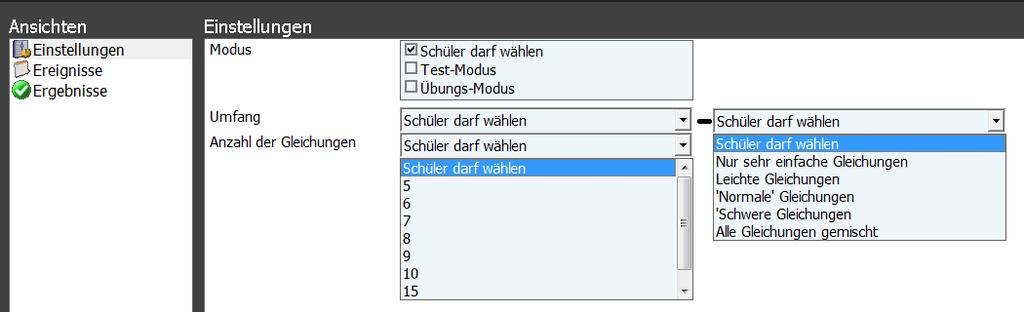 X303 Gleichungen Im Testmodus werden keine Verbindungskugeln und keine Hilfswaagen angezeigt neuer screenshot Hier erhält man u. a. einen Überblick über den Namen der Teilnehmer und die Aktionen.