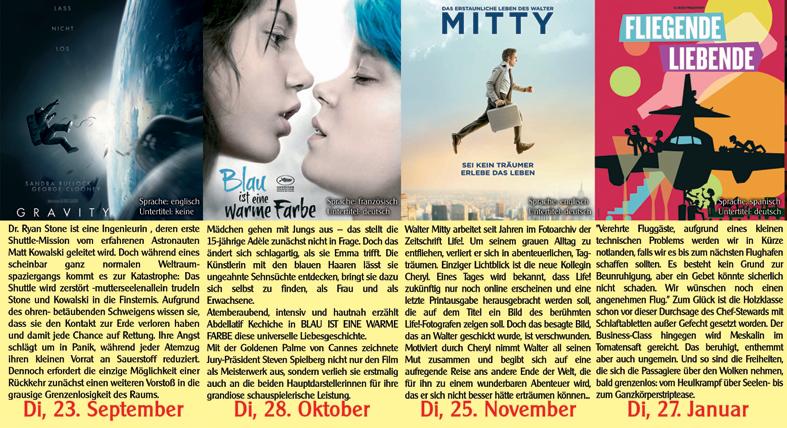 VHS-Filmreihe in Zusammenarbeit mit dem Burg Kino in Uetersen (www.burgkino.de) im Herbstsemester 2014 fortgesetzt.