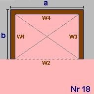 b = 1,6 lichte Raumhöhe = 2,6 + obere Decke:,5 => 3,1m BGF 4,83m² BRI 14,98m³ Wand W1 Wand W2 Wand W3 Wand W4 Decke Boden 4,96m² AW1 Außenwand -9,36m² AW1 4,96m² AW1 9,36m²