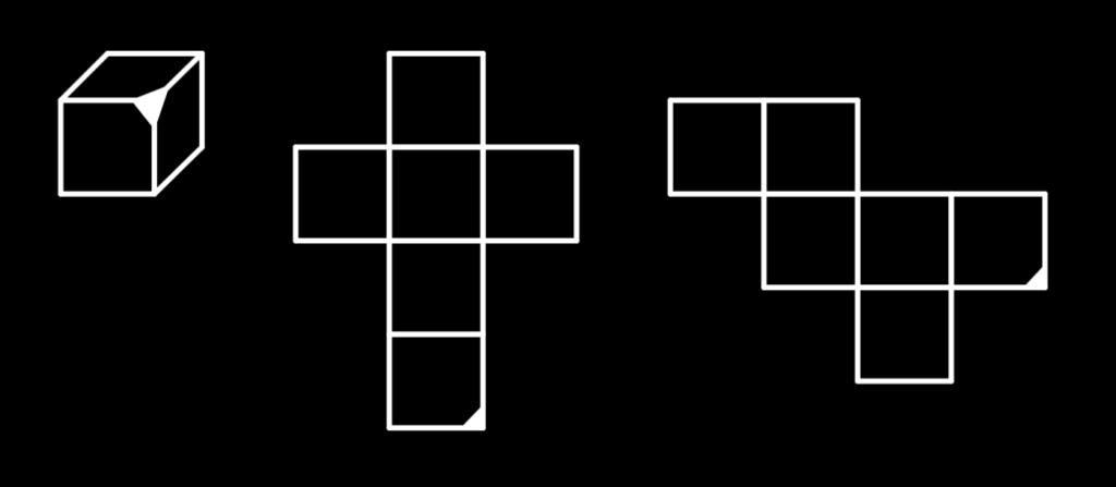(V) In jedem Rechteck sind gegenüberliegende Seiten gleich lang. Aufgabe 7 (mit Quadernetzen umgehen) a) Welche Figur ist kein Netz eines Quaders? Begründe deine Antwort.