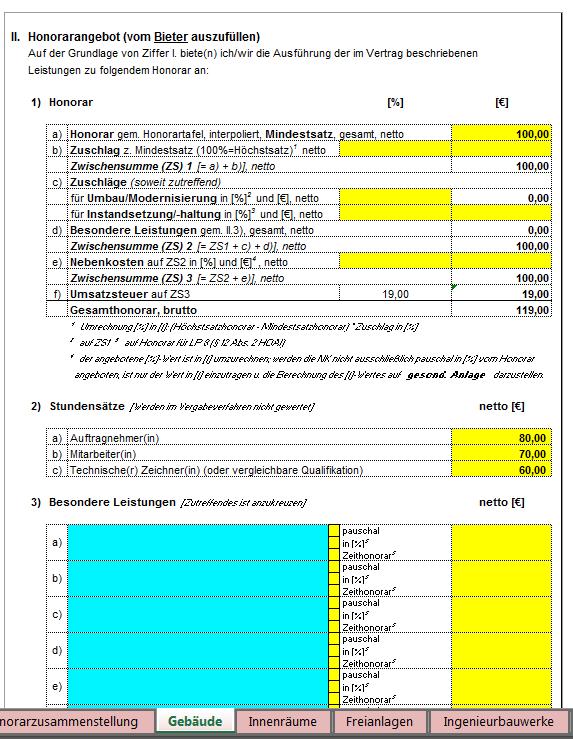 2. Bearbeiten der Formulare/Unterlagen Erstellen Sie Ihr Angebot gemäß der jeweiligen Angebotsaufforderung und unter Verwendung der Formblätter, die den