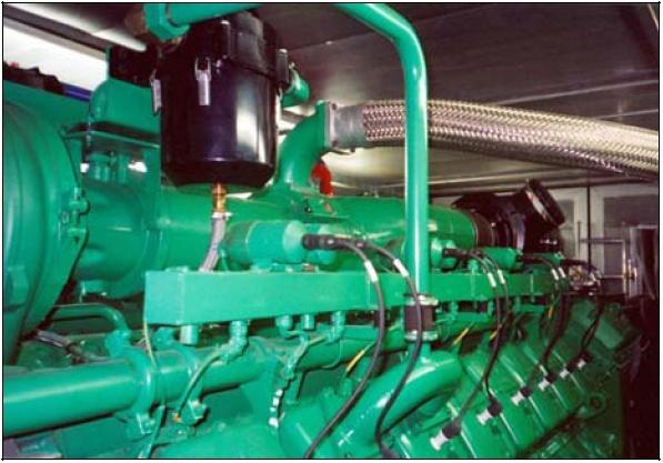 Biogasmotoren 1,25-MWe-Biogasmotor in der