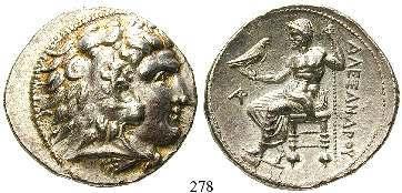 278 Tetradrachme 330-320 v.chr., Byblos. 16,91 g. Kopf des Herakles r. mit Löwenfell / Thronender Zeus l.