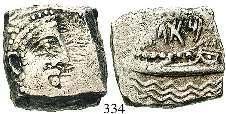 leicht belegt, ss-vz 200,- PHÖNIZIEN, ARADOS 333 Stater 350-332 v.chr. 10,42 g. Kopf des Gottes Dagon r.