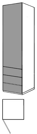 bridge 1.0 (Schranksysteme) Standard-Inneneinteilung: je Element 2 Einlegeböden und 1 Kleiderstange B H T Bestell- Startelement 1x Tür und 3x Schubk.