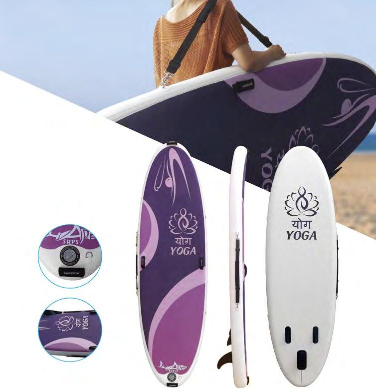 Yoga Boards Ein SUP Board, das speziell für die Bedürfnisse von YOGA und Fitness am Board ausgelegt ist. Sehr Kippstabil damit der Sonnengruß auch gut gelingt.