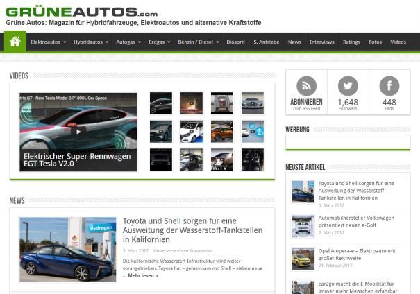 Das Online-Magazin für Hybridfahrzeuge und Elektrofahrzeuge Factsheet GRÜNE AUTOS grueneautos.com grueneautos.