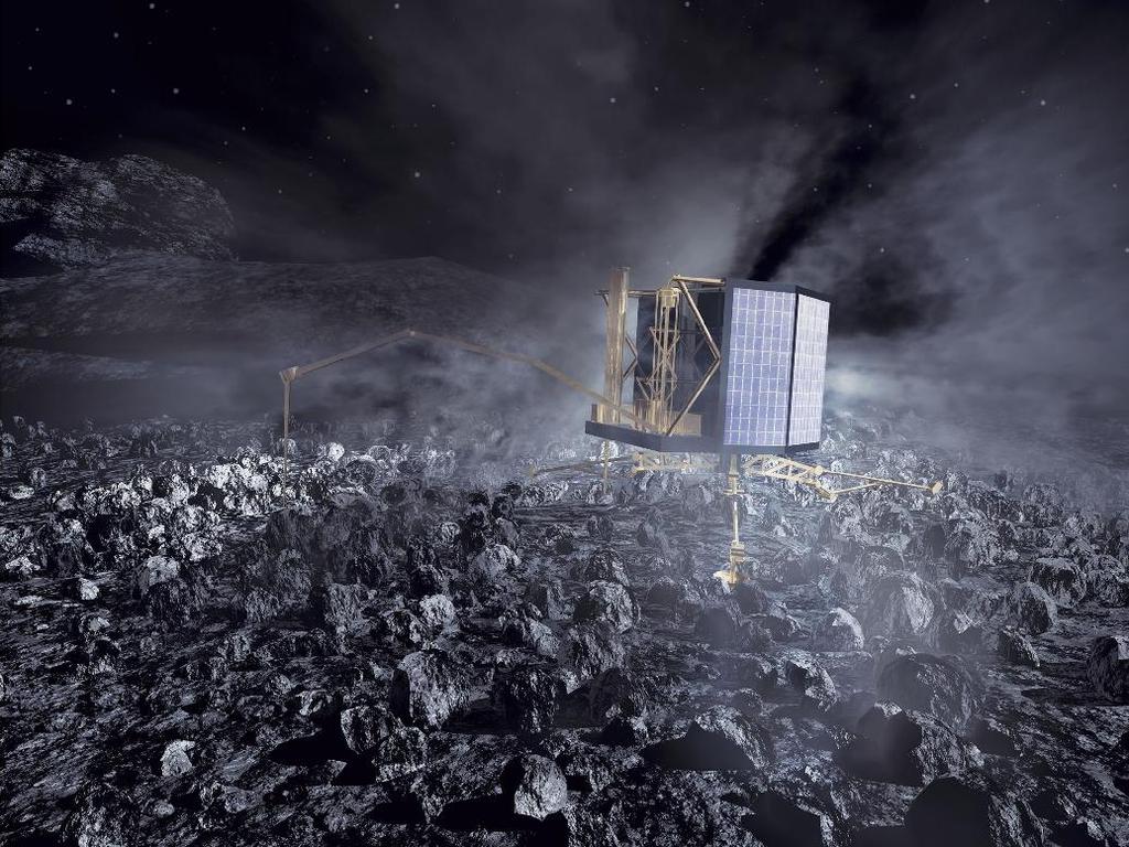 Rosetta Lander (Philae) Bild: ESA/Rosetta Kameras (ÇIVA, ROLIS) α-teilchen-/ Röntgendetektor (APXS) Gasanalyse