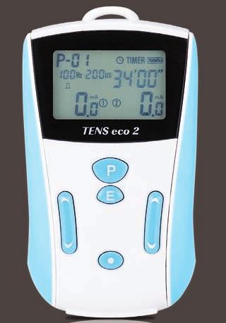 12 schwa-medico Gebrauchsanweisung - TENS eco 2 Bedienung des TENS eco 2 Bedienelemente 1 Display 2 Programmauswahl 3 Editiertaste zur Modifikation der Einstellungen 4 Modifikationstasten Intensität