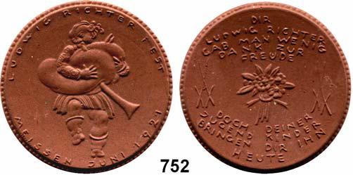 Ludwig Richterfest Gipsform...Prägefrisch 75,- 753 Scheuch 353.a; 357.a; 381.a, d; 386.a; 389.a(2) und 391.a(2). LOT 9 Stück... Vorzüglich - prägefrisch 20,- Spendenmünzen mit Talerbezeichnung 754 491.