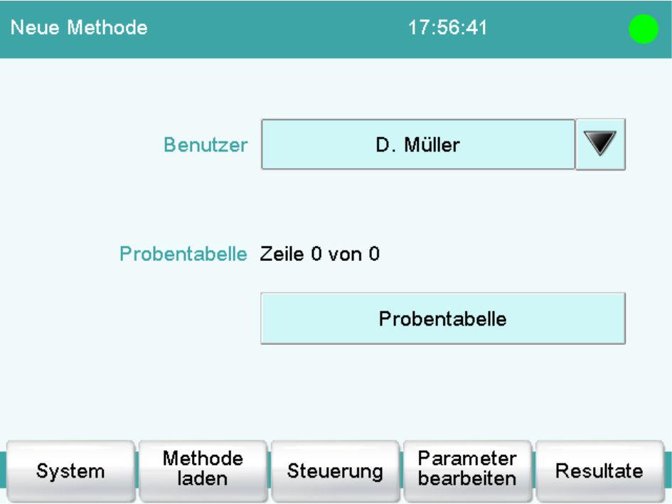 Das Kontrollkästchen Probentabelle aktivieren.