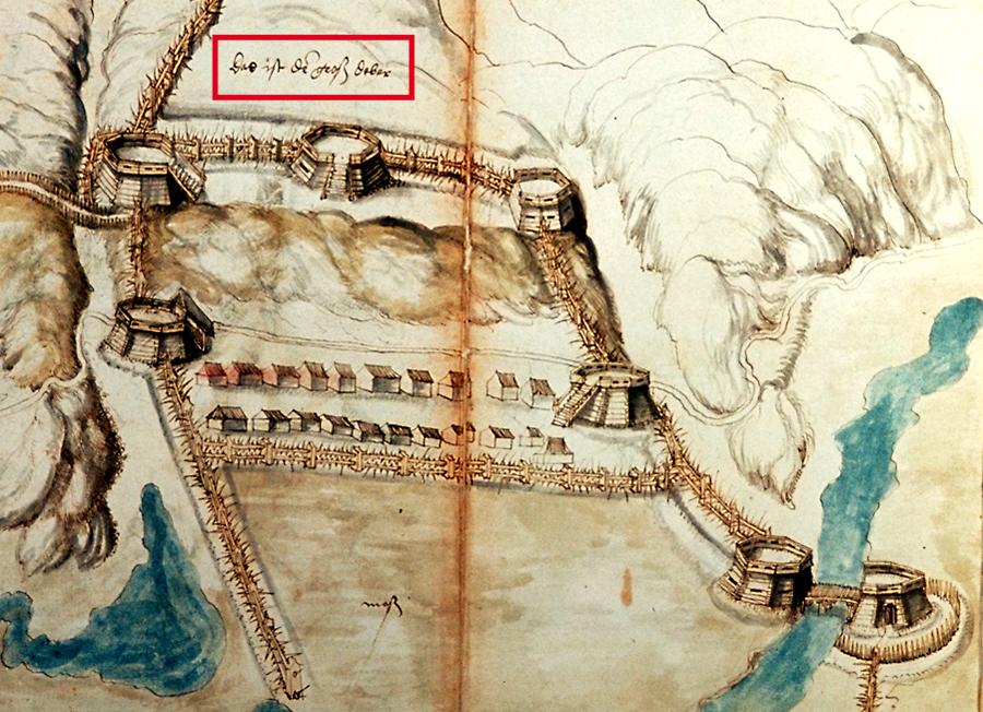 Abb. 8: Befestigungsanlage in der Festungshandschrift Jörg Kölderers für Maximilian I.