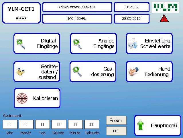 6.4. Diagnose und manuelle Bedienung Diagnose Bildschirm Untermenü (Bild 37) Klicken Sie im Hauptbildschirm auf den Button