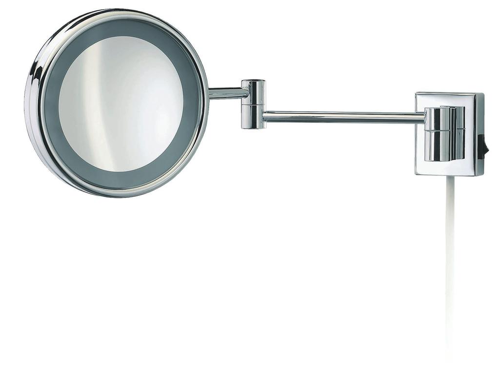 Wandkosmetikspiegel / Cosmetic mirror SPT 24 SPT 24/V 8-fache Vergrößerung / 8x magnification alle / all: Spiegel / Mirror. Ø 19.