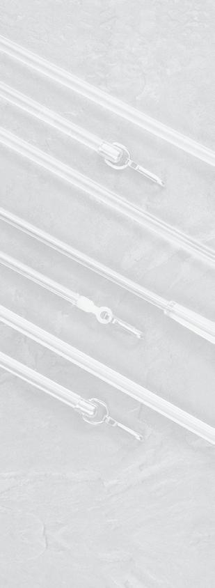 Lance-rideaux Schleuderstäbe Acrylglas massiv, rund, mit Griff en verre acrylique massif, rond, avec gland 314 75 cm Ø 8/13 mm Box à 25 314 Acrylglas