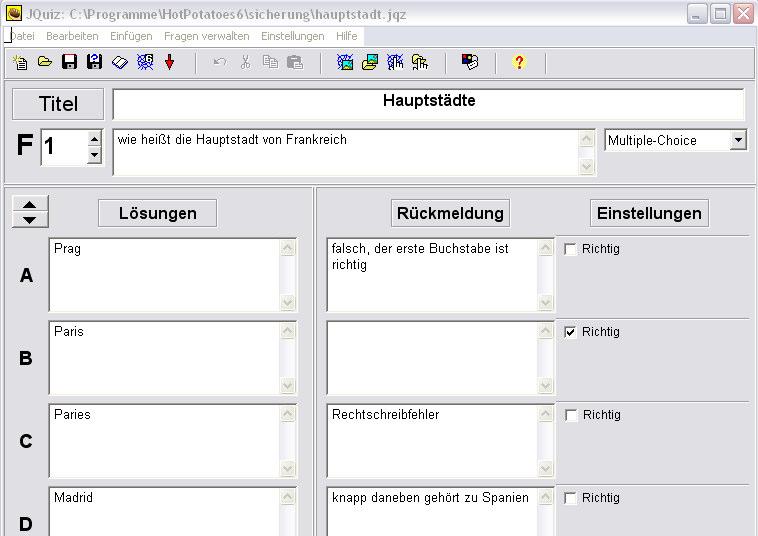 eventuell wechseln auf c: - Programme hot potatoes translations Auch die Ausgabe im Internet soll deutsch eingestellt werden.