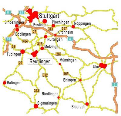 Lage und Größe der Stadt Geographische Lage: Reutlingen-Stadtmitte (Marktplatz) 48 Grad 29 Minuten 34 Sekunden nördlicher Breite 9 Grad 12 Minuten 45 Sekunden östlicher Länge von Greenwich Ortszeit: