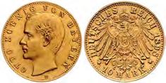 , 10 Mark, Gold, 1877 D, winzig randuneben, sehr