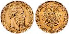 , 10 Mark, Gold, 1888 A, sehr schön.