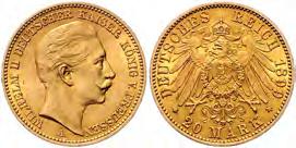 , 20 Mark, Gold, 1897 A, sehr schön. 180,00 150 Jaeger 252 PREUSSEN, Wilhelm II.