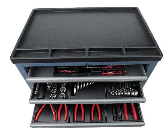 see immediately when a tool is missing trays suitable for our tool trolleys Nr. 8260 L and Nr. Size of modular tray: ca.