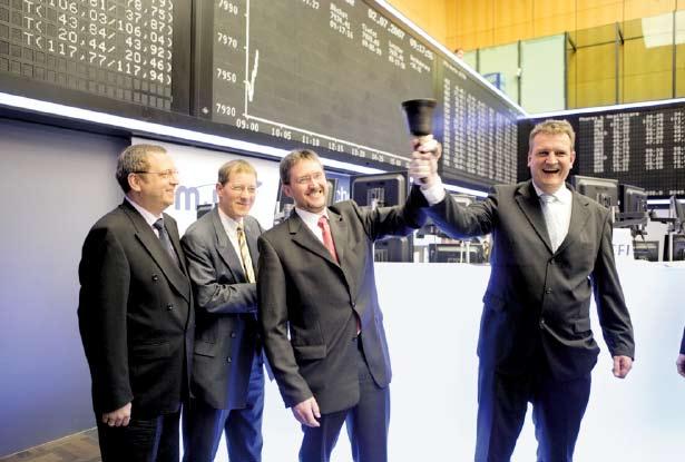 Die m u t AG geht an die Börse v. l. n. r. Vorstände Holger Hönck und Heino Prüß.