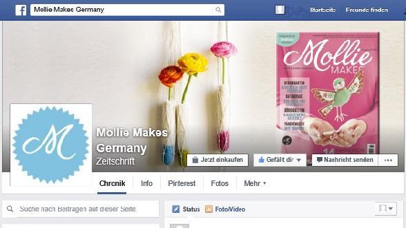 Mollie Makes Germany Facebook Wir posten einen Eintrag oder ein Gewinnspiel auf Facebook Mollie Makes Germany.