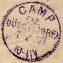 1850er Jahre Dreizeiliger Kastenstempel von Camp ab
