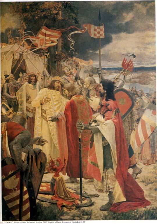 König Zvonimir (Ende des11. Jhs.) 1102: Personalunion mit Ungarn (Pacta conventa) Eigenständigkeit Kroatiens (?