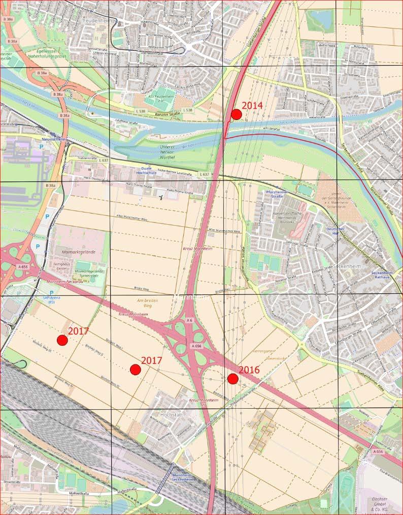 A) Ilvesheim und südlich A 656 Wolfgang Dreyer wird dieses Gebiet kartieren.