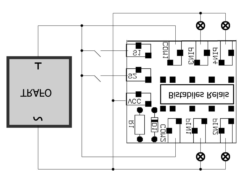 In Fig. 2 ist beispielhaft der Anschluß der Relaisplatine an ein 1- begriffiges Lichtsignal dargestellt. Fig. 2 Anschlußplan Checkliste zur Fehlersuche Bauteile werden heiß und / oder fangen an zu qualmen.