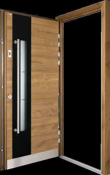 Unser Sicherheitsstandard 5-fach-Verriegelung HOLZ HOLZ ALU Holz- und Holz/Aluminiumhaustüren von BAYERWALD sind serienmäßig mit der 5-fach-Selbstverriegelung ausgestattet.