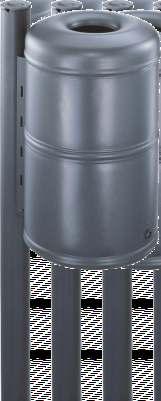 modell Hannover - Abfallbehälter - Abfallbehälter aus feuerverzinktem Stahlblech mit 10 mm Vierkant - Lochmuster.