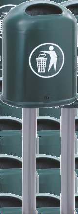 modell basel - Abfallbehälter - Abfallbehälter basel, der Topseller aus feuerverzinktem Stahlblech, mit vorderer Einwurföffnung.