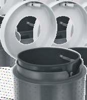 venedig mit Ascher Behälter RAL / DB beschichtet 47530AB 40,0 modell pisa - Stand - Abfallbehälter - Abfallbehälter aus feuerverzinktem Stahlblech, mit oberer, reduzierter Einwurföffnung und