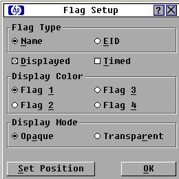 Einstellen des Status-Flag Das Status-Flag wird auf dem Desktop angezeigt. Es zeigt den Namen oder die EID-Nummer des aktuell ausgewählten Servers oder den Status eines bestimmten Ports an.