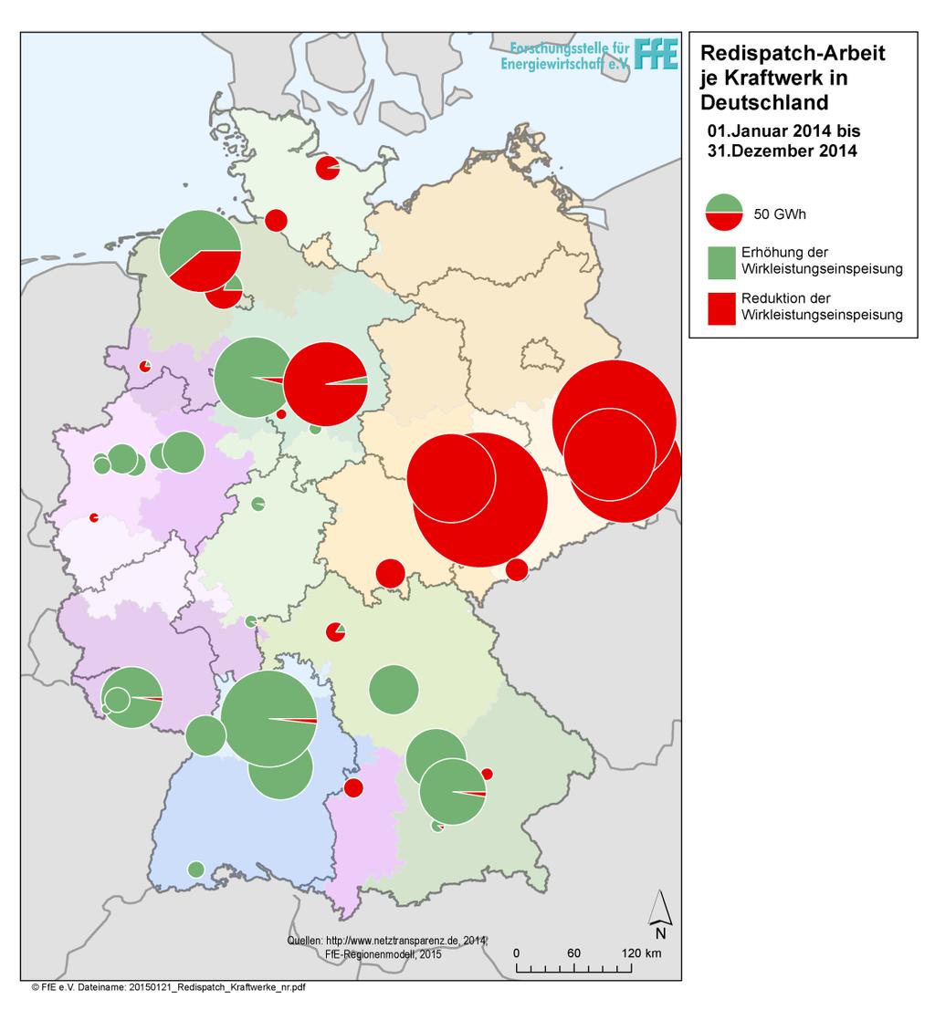 Redispatch zur Verhinderung von Leitungsüberlastungen 2014 Kraftwerke im Osten Deutschlands, in denen 2014 Redispatch-Einsätze durchgeführt wurden Kraftwerksname Jährlich aufsummierte