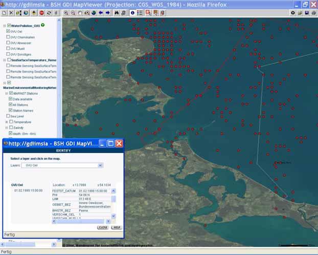 Beispiel für Geodatenportal der GDI-BSH
